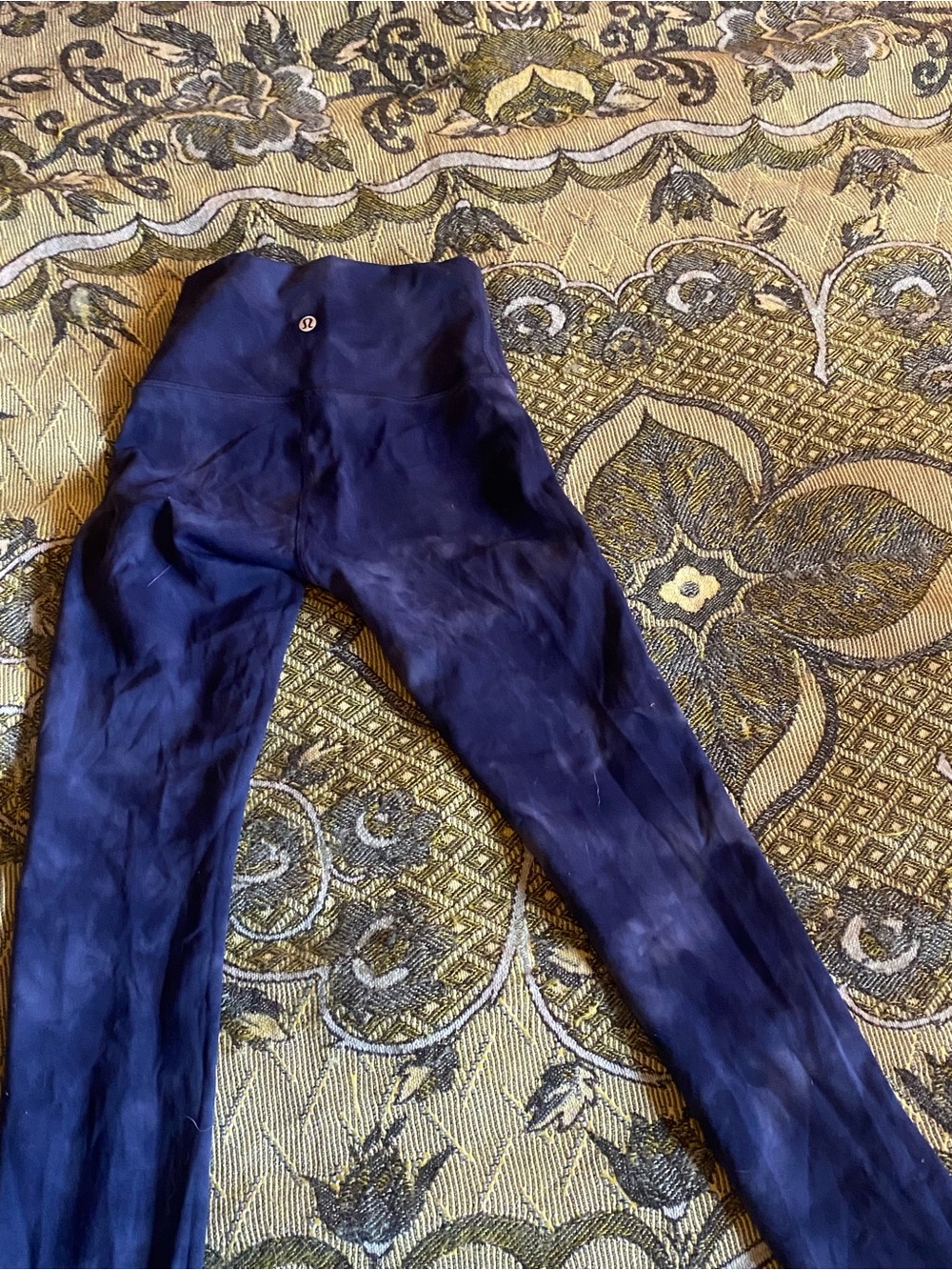 lululemon athletica Navy Tie-Dye looking align leggings- size 2